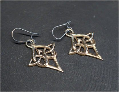 Pendientes nudo entrelazado celta Scáthach plata o bronce