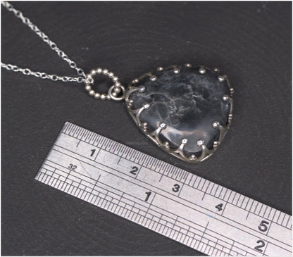 Storm Silver Black Quartz Pendant