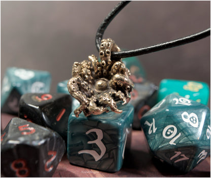 D10 Bronze pendant "Bye, sanity!"