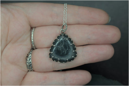 Storm Silver Black Quartz Pendant