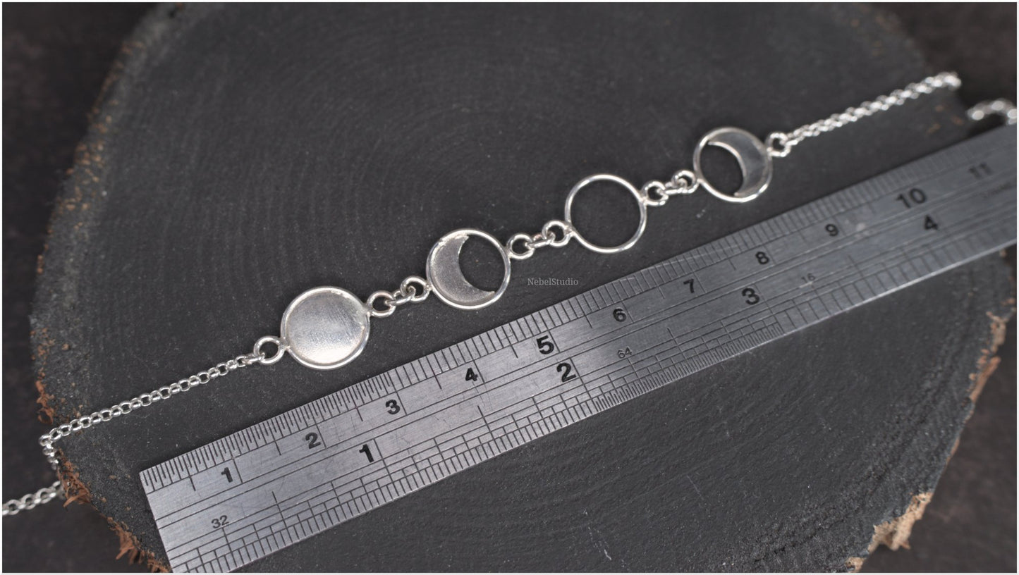 Pulsera Fases Luna plata "It's not a phase"