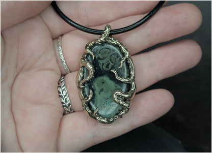 Pendant Pulp Nouveau Bronze and Kambaba Jasper OOAK 2