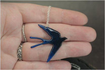 Enamelled Swallow Pendants-2 sizes
