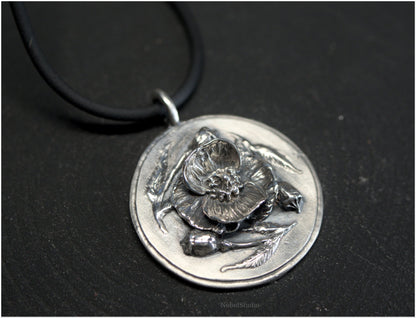 Colgante Amapola plata o bronce