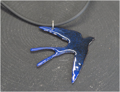 Enamelled Swallow Pendants-2 sizes