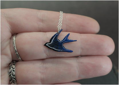 Enamelled Swallow Pendants-2 sizes