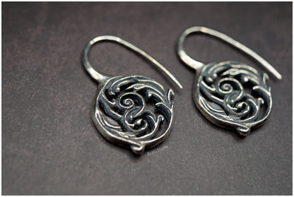 Pendientes Acanthus plata reverso