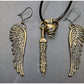 Pendientes alas ángel Damiel bronce set colgantes Inefables