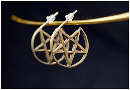Pendientes pentáculo estrella Bewitched medida pequeña bronce