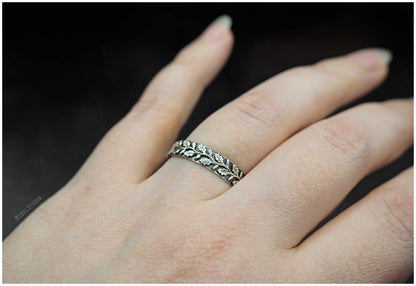 Liquidación Anillo Hojas de Roble plata