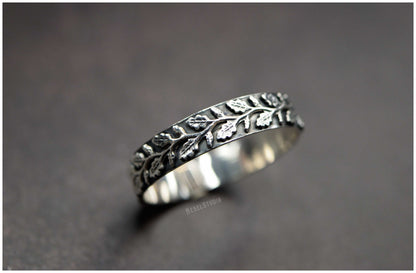 Liquidación Anillo Hojas de Roble plata