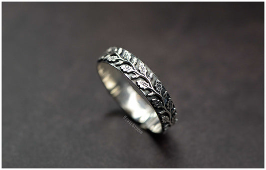 Liquidación Anillo Hojas de Roble plata