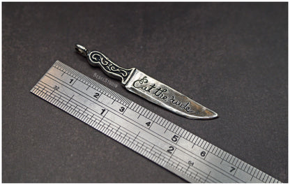 Colgante cuchillo Hannibal plata medida