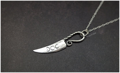 Colgante Athame plata con cadena