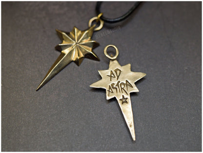 Colgante estrella Ad Astra tamaño grande bronce reverso