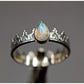 Alienor silver labradorite teardrop crown ring