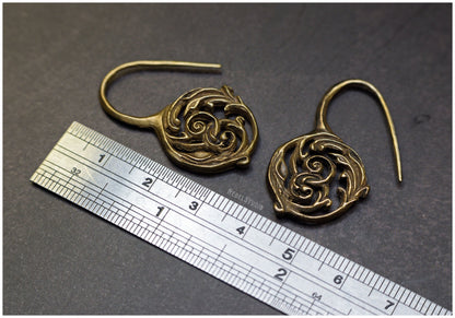 Pendientes Acanthus bronce medidas