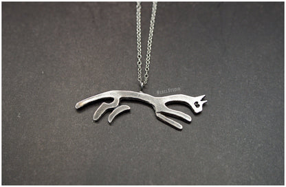 Colgante caballo plata con cadena frente