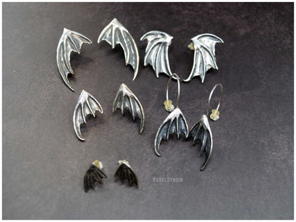 Pendientes Alas de dragón plata variaciones