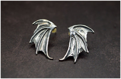 Pendientes Alas de dragón plata Medida grande (Mod.2) 