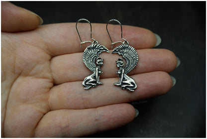 Pendientes Oráculo del Sur Puerta Esfinges plata proporciones