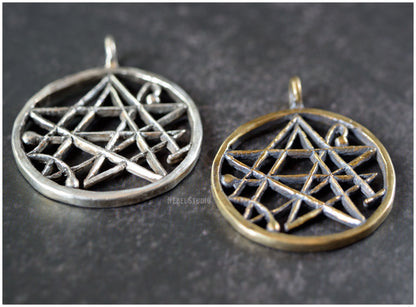 Pendant Necronomicon sigil symbol bronze or silver